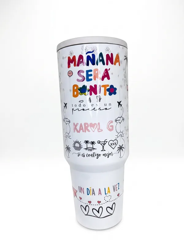 Termo "Mañana Será Bonito" Karol G 1.2L con Asa