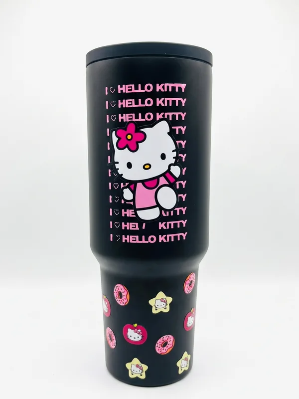 Termo Hello Kitty Negro "I Love Hello Kitty" 1.2L con Asa Movible