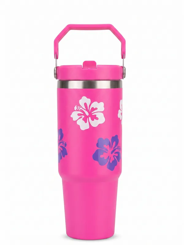 Termo Stitch Piña Fucsia 900ml con Asa foto 2