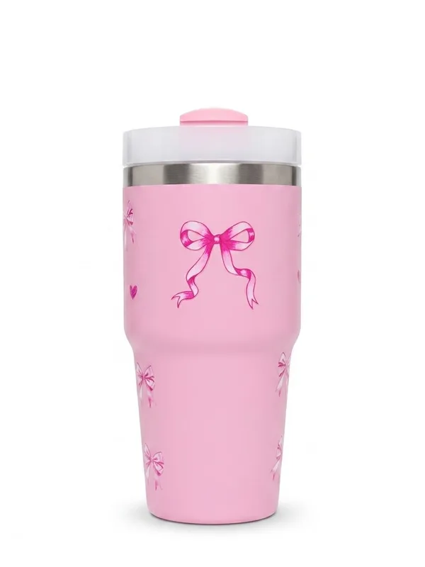 Termo Moños Rosa 600ml con Asa